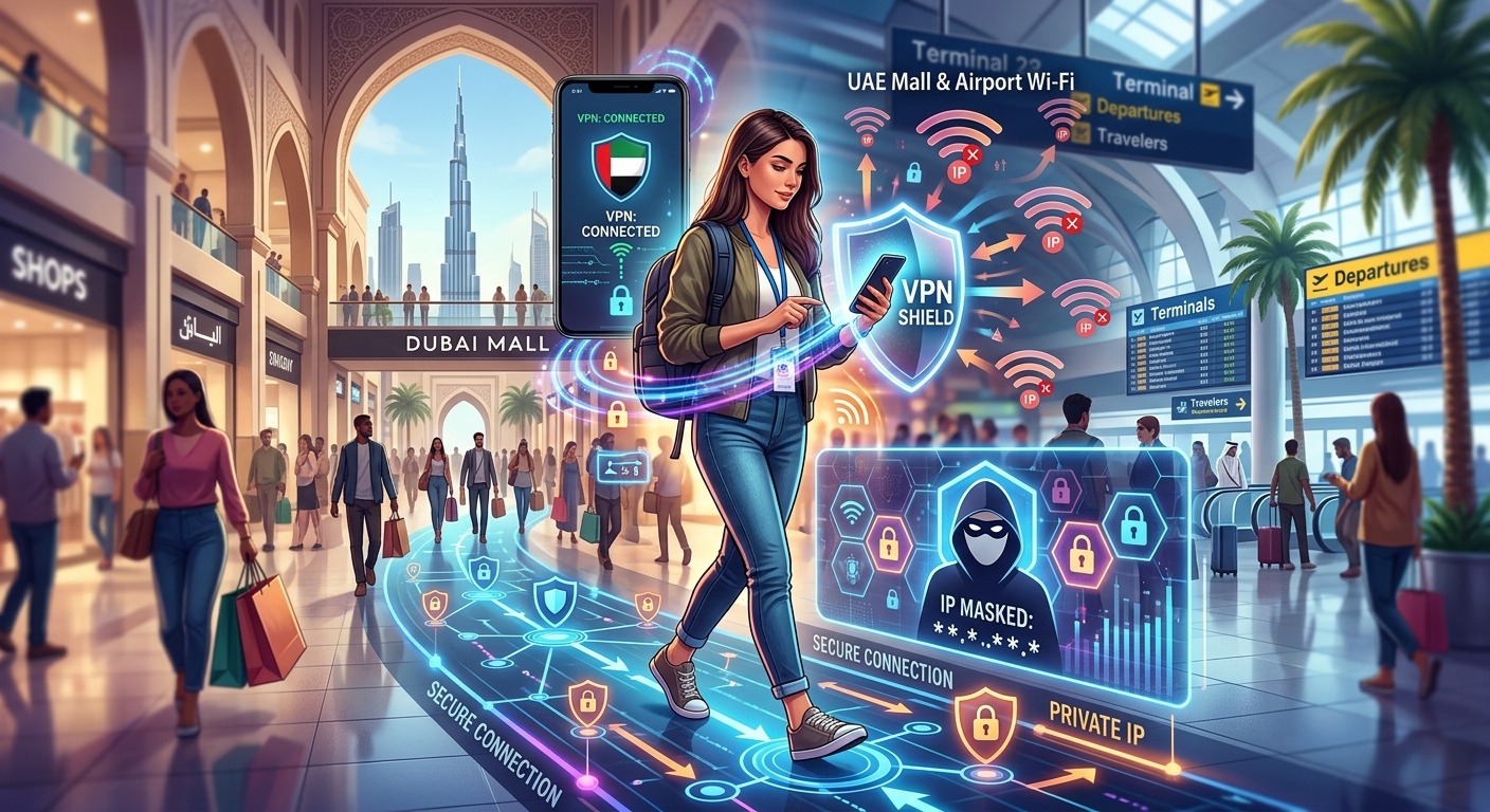 How to Use UAE Mall and Airport Wi-Fi Without Exposing Your IP